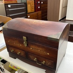 ☆値下げ☆A2411-137 ジュエリーBOX 宝箱 木製 汚れあり 中古の画像
