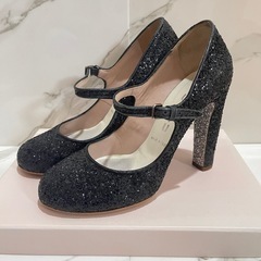 miumiu  パンプス ブラック グリッター 36.5 23.5cmの画像