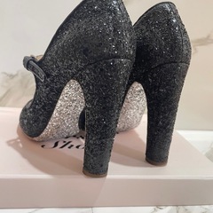 miumiu  パンプス ブラック グリッター 36.5 23.5cmの画像