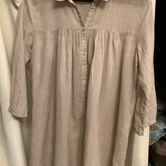 無印良品　ストライプ　ブラウス　生成り色系　サイズS  チュニックの画像