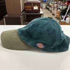 ☆値下げ☆K2411-139 Dickies キャップ コーデュロイ グリーン 浅め 57〜59cm 中古の画像