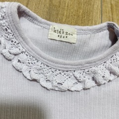 トップス 長袖　80 薄紫 レースの画像