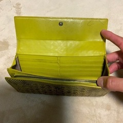 ボッテガヴェネタ　長財布　パイソン　イントレチャート　イエロー 横18.5、縦10.奥行き2.5センチ ボッテガヴェネタ 長財布 パイソン イントレチャート イエロー 横18.5