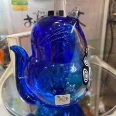 ベネチアガラス　猫　置き飾り　サイン付きの画像