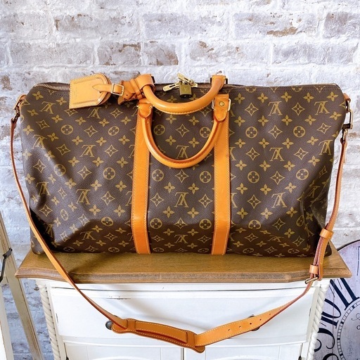 ルイヴィトン モノグラム キーポル 55 M41424 ハンドバッグ ブラウン ショルダー紐付 鍵欠品 LOUIS VUITTON QG043-49