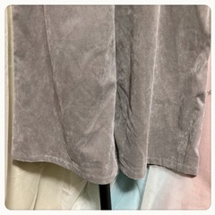 ꒰mystic꒱ハイウエスト コーデュロイ風 セミワイド ロングパンツ 灰色系の画像