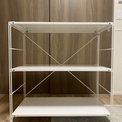 【美品】無印良品　スチールユニットシェルフ・スチール棚セット・ワ...