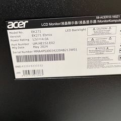 acer モニター　27インチ　EK271Ebmixの画像