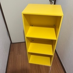 木製カラーボックス　イエロー