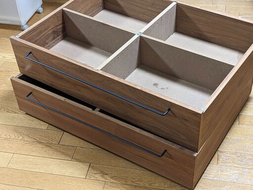 無印良品 ベッドフレーム下収納 ウォールナット材 2個セット