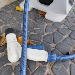 ホースリールホース 回転 水道 水栓ノズル付き 一式の画像