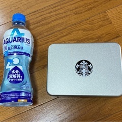STARBUCKS ★ スタバ　缶　シルバーの画像