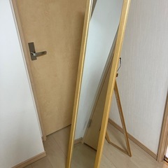 【海外移住のため無料引き渡し】 姿見(ウッド調フレーム)