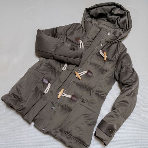 38(Sサイズ) LACOSTE(ラコステ) ダッフルコート ダウンコート カーキ 超美品 透湿 防風 耐水 BF095E 定価 \47,300 レディース