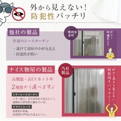 【新品】遮光カーテン 4枚セット アイボリー＋ミラーレースの画像