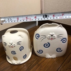 猫型　大&小　80年代レトロ　蚊取り線香立て