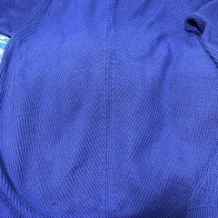 コバルトブルー　リネンニットカーディガンの画像