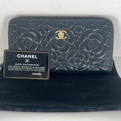 CHANEL カメリア キャビアスキン 長財布