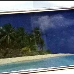 パズル　コバルト・ブルー　南国の美しい海辺パズル　額縁付きの画像