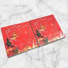 【新品未使用】クリスマスツリー型ガラス皿❤2枚セット　クリスタルツリー　プレートの画像