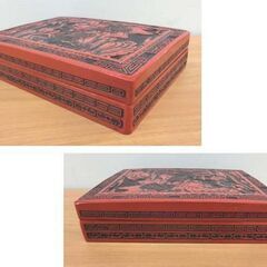 堆朱？ 文箱 17×24cm 漆器 硯箱 小物入れ 骨董 工芸品 書道 札幌 西野店の画像