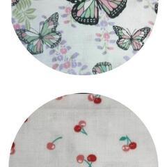 ダブルガーゼ2枚合わせハンカチ　2枚セット　ハンドメイド　蝶柄の画像