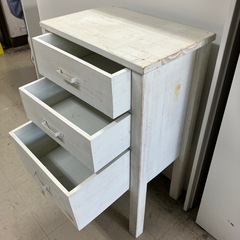 2411-169 3段チェスト 木製 キズ・汚れあり 中古