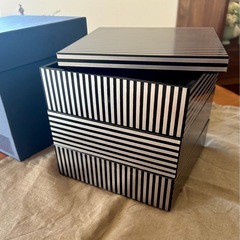 終了)超お得！栗原はるみ三段重♡ストライプ黒♪新品