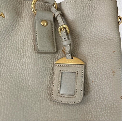 【未使用】PRADA プラダ❤トートバッグ　ベージュ　レザー 牛革