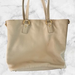 【未使用】PRADA プラダ❤トートバッグ　ベージュ　レザー 牛革の画像