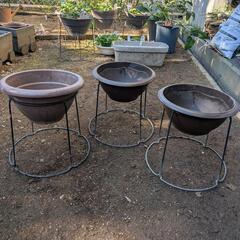 植木鉢とスタンド 3set イチゴ苗などに