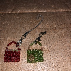 GY1107 ハンドメイドビーズアクセサリー　ストラップ　カバン...