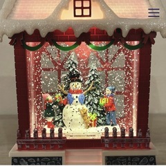 【新品未使用・おまけ付き】スノーイングライトハウス　ミュージック付クリスマス置物 スノードーム 電子オルゴールの画像