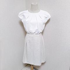 ルスーク アンサンブル セットアップ ツイードノーカラージャケット ワンピース グレージュ 36 S レディースの画像