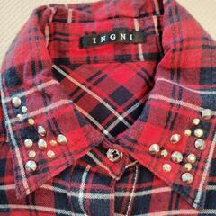 【INGNI】 赤・黒・白 チェック柄 長袖シャツ　Mサイズの画像