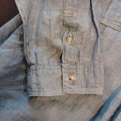 【BACK NUMBER】 フレンチリネン混合シャツ X-LARGE 水色の画像