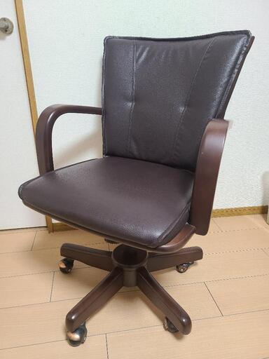 【美品】回転昇降式　オフィスチェア　木製