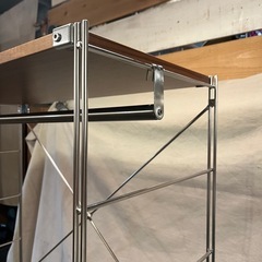 《売約済》【武蔵小山店】ワードローブ MUJI 無印良品 無印 ステンレスユニットシェルフ ユニットシェルフ ウォールナット ウォールナット材 補強パーツ ワードローブバー ハンガーラックの画像