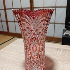 ☆新品未使用 長期保管品☆赤切子の花瓶 クリスタル…らしい(•ᴗ...
