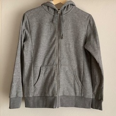 【美品Used！】レディース　IGNIO イグニオ 裏シャギー スウェット フルジッパー パーカー Lサイズ 長袖 フード付き グレー 内側起毛 の画像