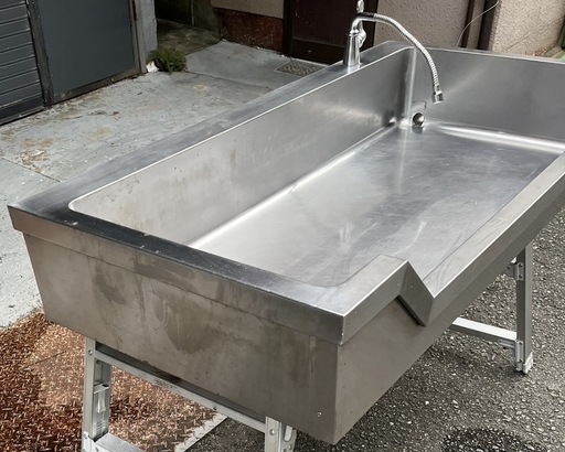 業務用 舟形シンクトップ 蛇口付き 幅1200×奥行600×高さ200(mm) 飲食店 厨房 厨房機器 魚 店舗用品 大阪発