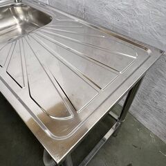 ステンレス製 1槽シンク 厨房用品 業務用 店舗用品 水栓付き W1000×D505×H780 Y0447の画像