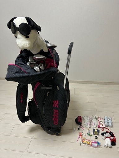 初心者向け　女子　レディース　ゴルフクラブセット　スヌーピー　アディダス