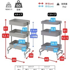 ワゴン　キャスター付きの画像