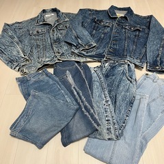 【まとめ売り】デニム6点 Mサイズ相当 パンツ×3、スカート×1...
