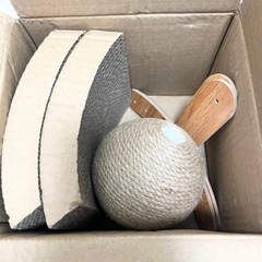 新品②猫用爪とぎ 回転ボール付き キャットトンネルの画像