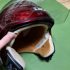 自転車にもどうぞ！バイクヘルメット赤の画像