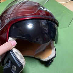 自転車にもどうぞ！バイクヘルメット赤の画像