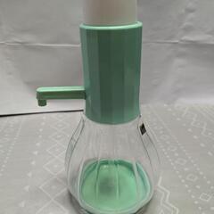 【昭和レトロ】プッシュ式　卓上水差し(グリーン)器