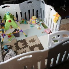 ［最終値下げ］幼児 ベビーサークル LunaStory 扉付き ...
